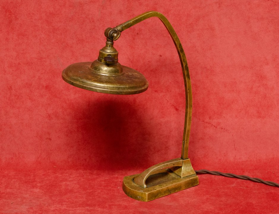 Старинная настольная лампа Орел змея