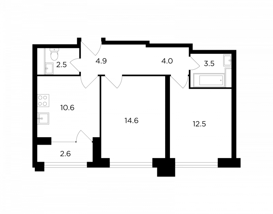3д планировка 1 комнатной квартиры