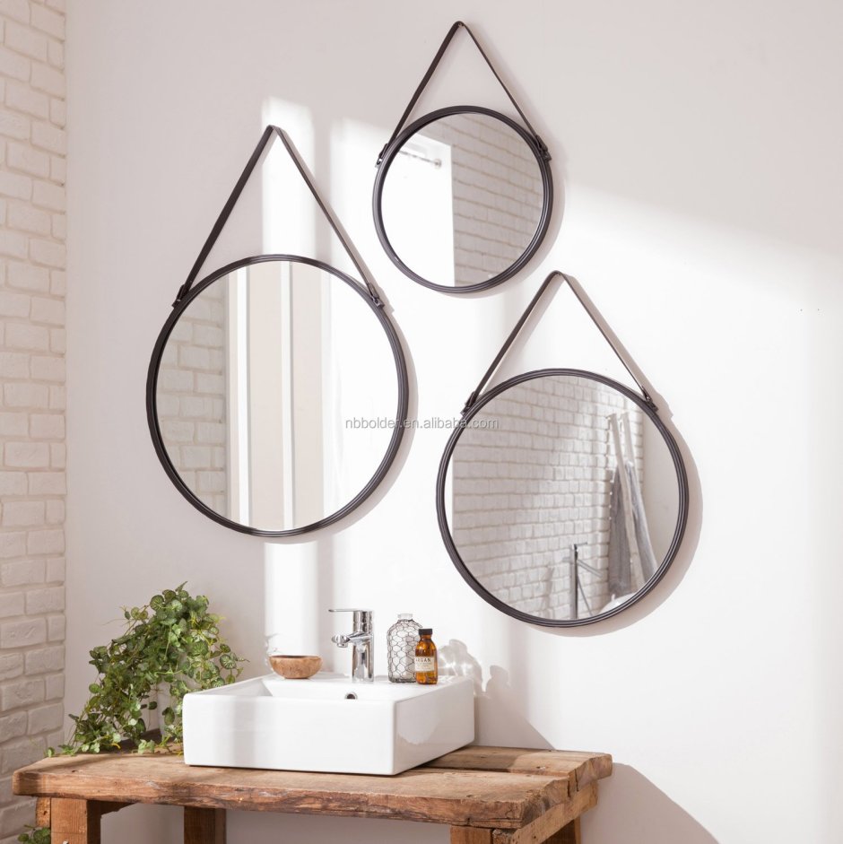 Зеркало декоративное inspire Barbier, круг, 55 см, цвет чёрный
