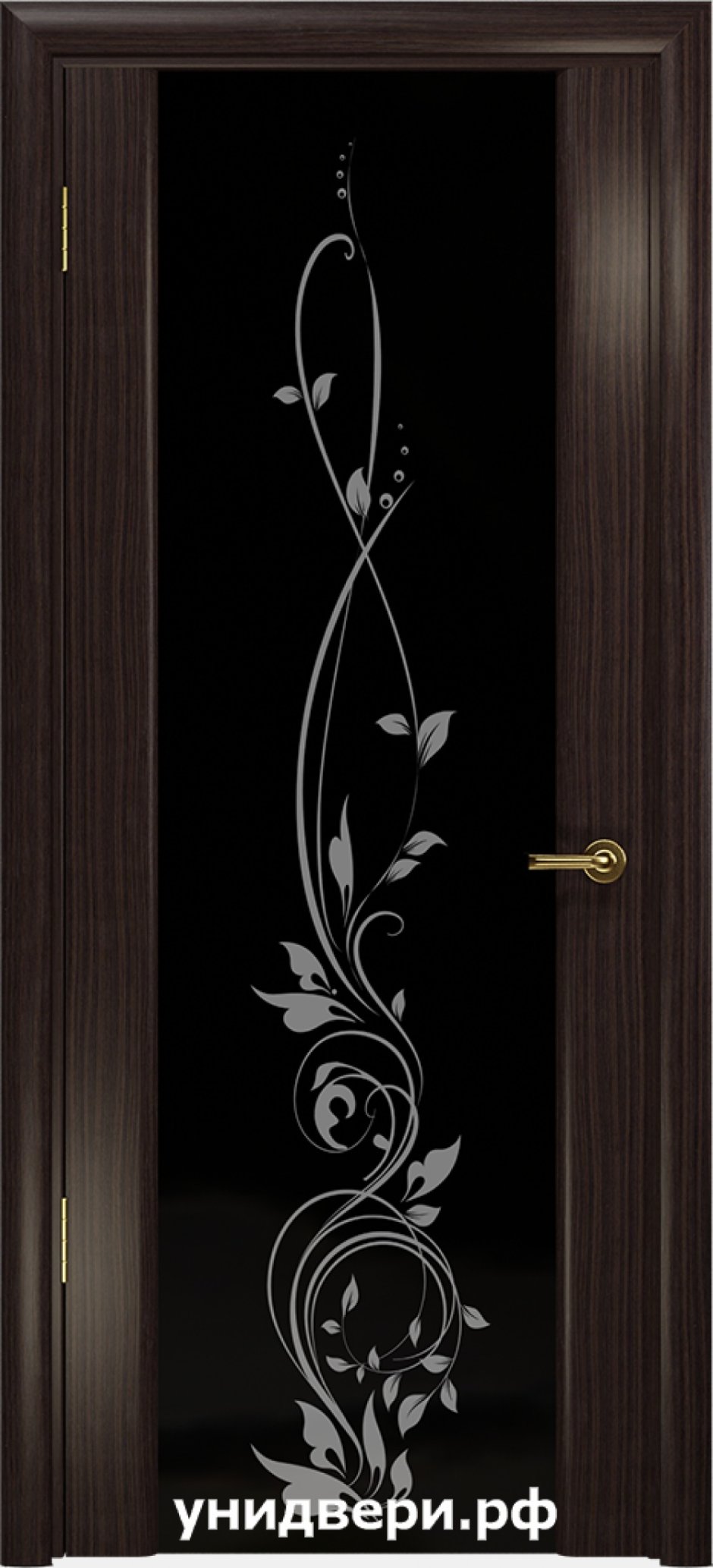 Дверь шоколад триплекс линии со стеклом и стразами