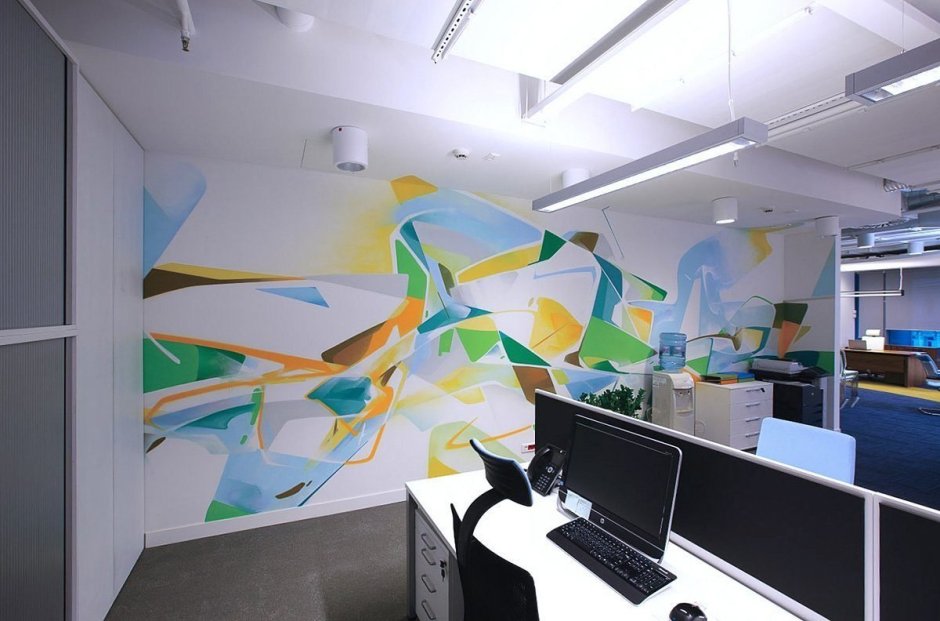 Креативная роспись стен в офисе