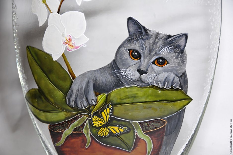 Расписная ваза с котом