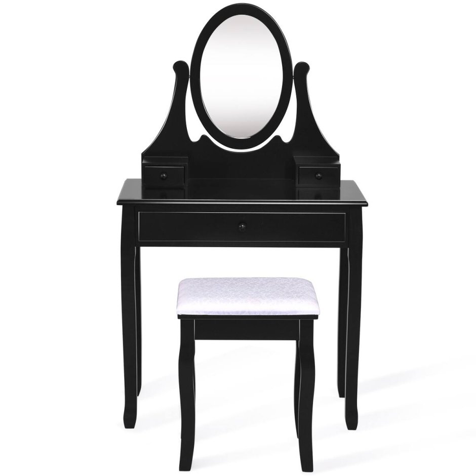 Туалетный столик с зеркалом черный