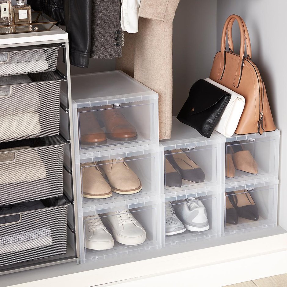 Хранение обуви в гардеробной органайзер