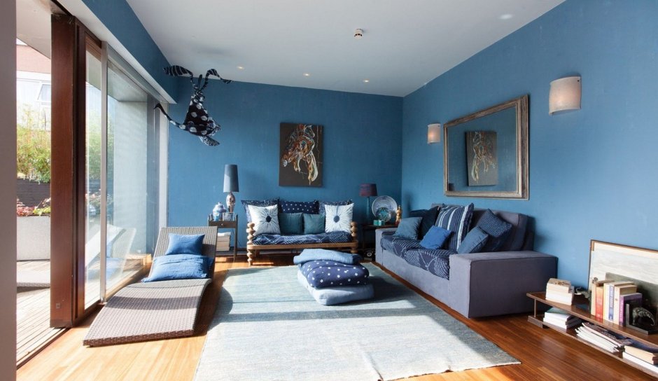 Синий цвет в интерьере квартиры