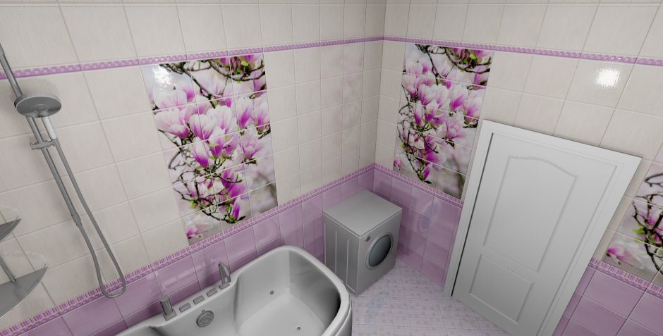 Панели с цветами в ванной