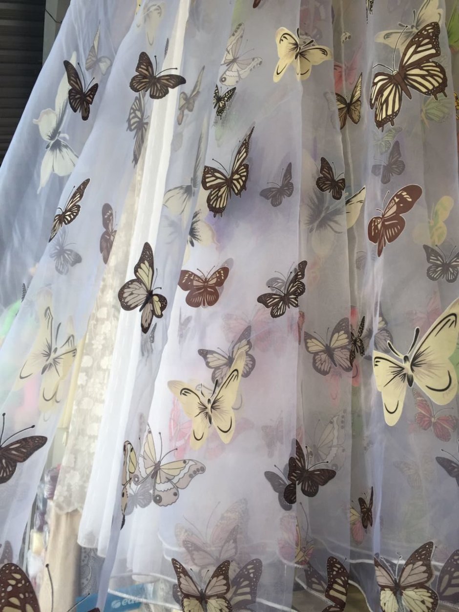 Тюль сетка с бабочками